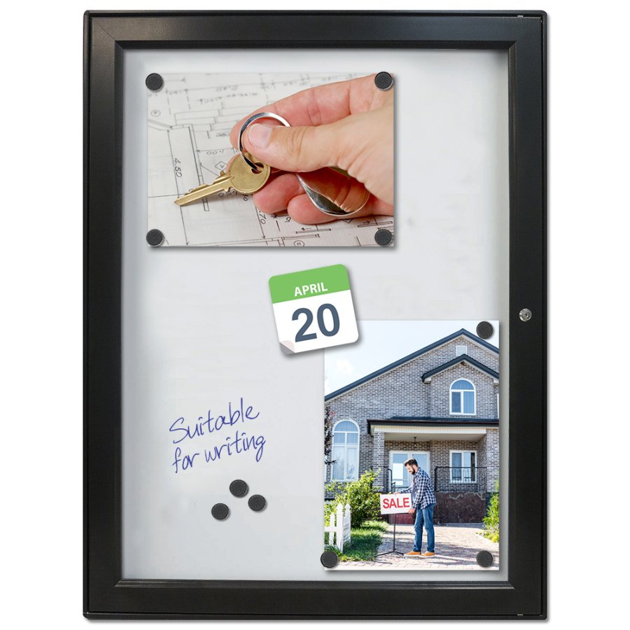 Udh&aelig;ngsskab, Infobox, magnetisk, sort, med l&aring;s, 4 x A4