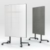 Move Acoustic Slim - mobil glastavle med akustikpanel - Pure White / Remix Screen 0143 - 60x150cm #1