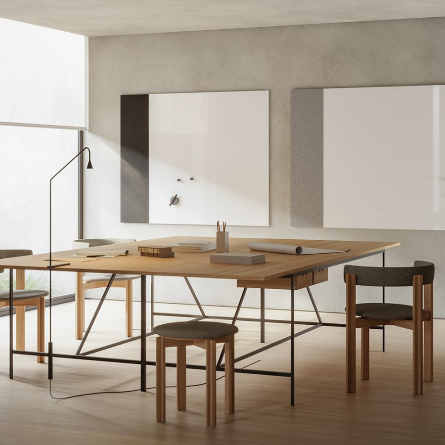 Buzzifelt Stone Grey - magnetisk lydabsorberende filtbekl&aelig;dt opslagstavle - 20x100cm