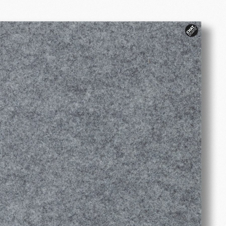 Buzzifelt Stone Grey - magnetisk lydabsorberende filtbekl&aelig;dt opslagstavle - 100x100cm