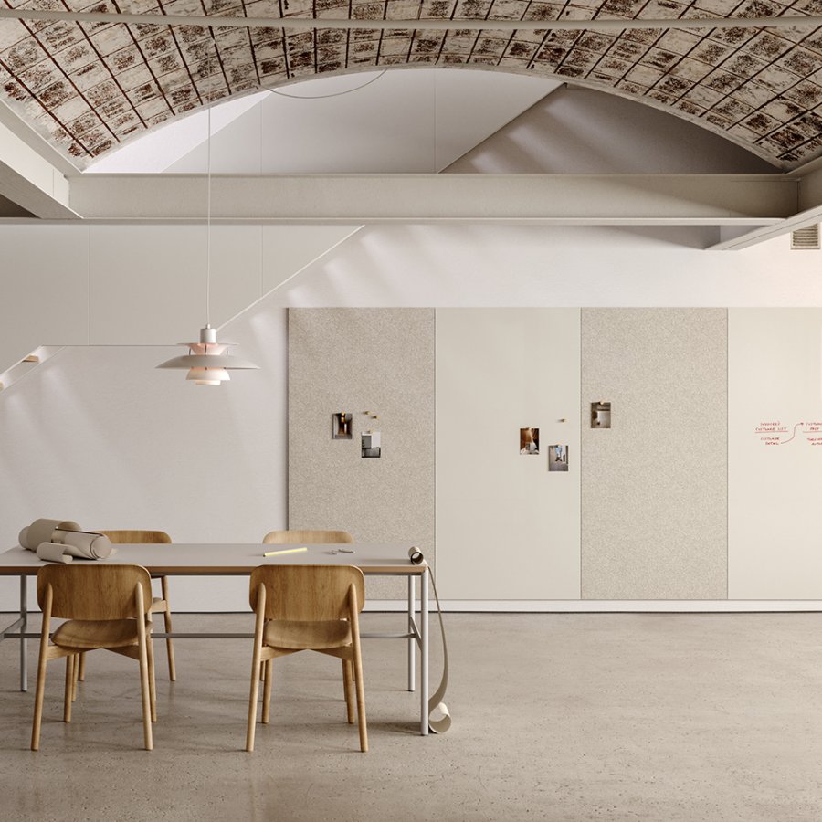 Buzzifelt Off White - magnetisk lydabsorberende filtbekl&aelig;dt opslagstavle - 100x200cm