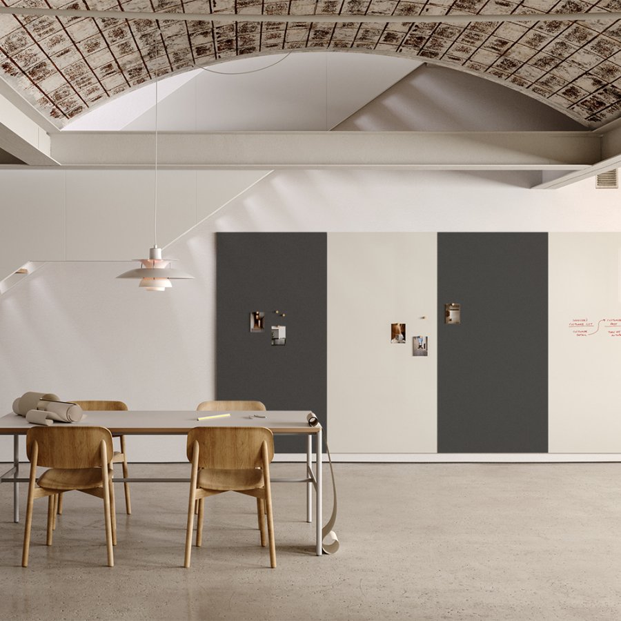 Buzzifelt Anthracite - magnetisk lydabsorberende filtbekl&aelig;dt opslagstavle - 100x200cm