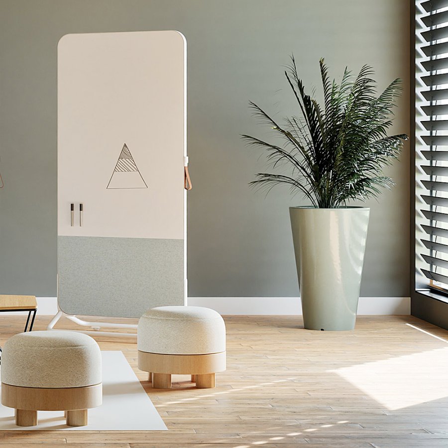 Chameleon Mobile - Mobilt rammel&oslash;s whiteboard m. 1/3 PET filt - 192x88cm