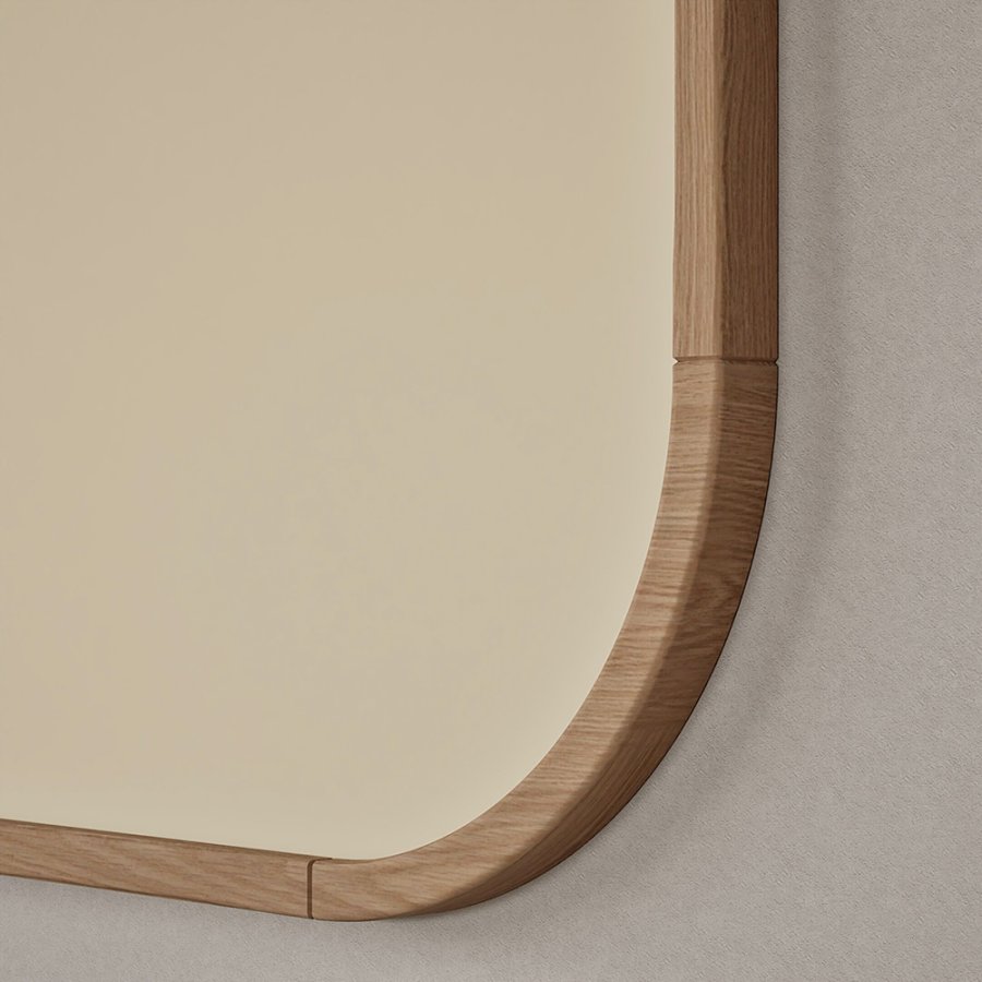 Chameleon Curve Oak Whiteboard - keramisk overflade m. lakeret egetr&aelig;sramme - 90x120cm