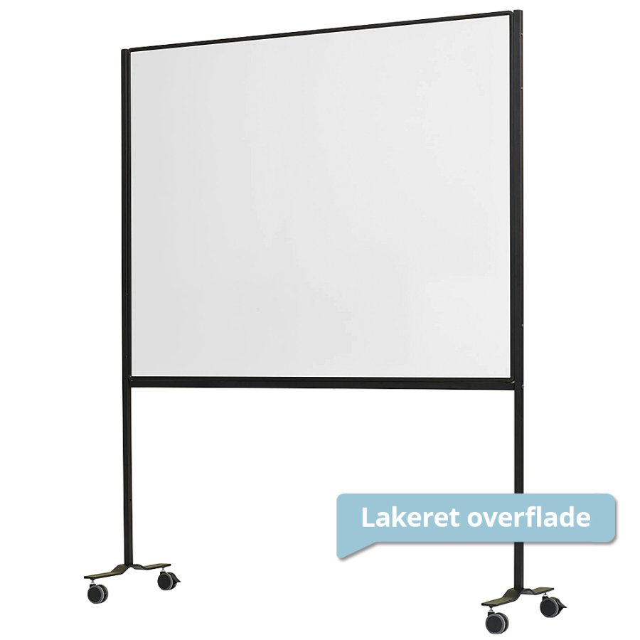 Whiteboard p� hjul, Visual Work Board, magnetisk, dobbeltsidet lakeret overflade, 120x150 cm