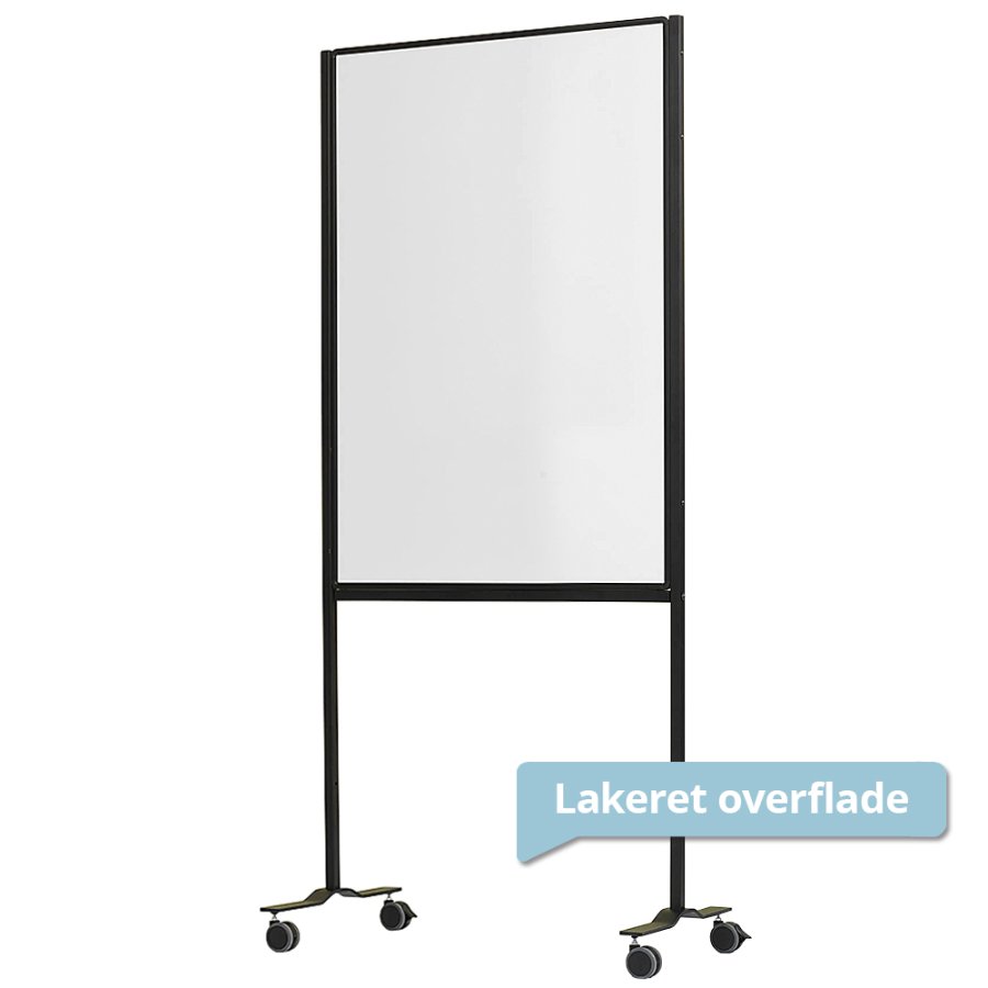 Whiteboard p� hjul, Visual Work Board, magnetisk, dobbeltsidet lakeret overflade, 120x75 cm