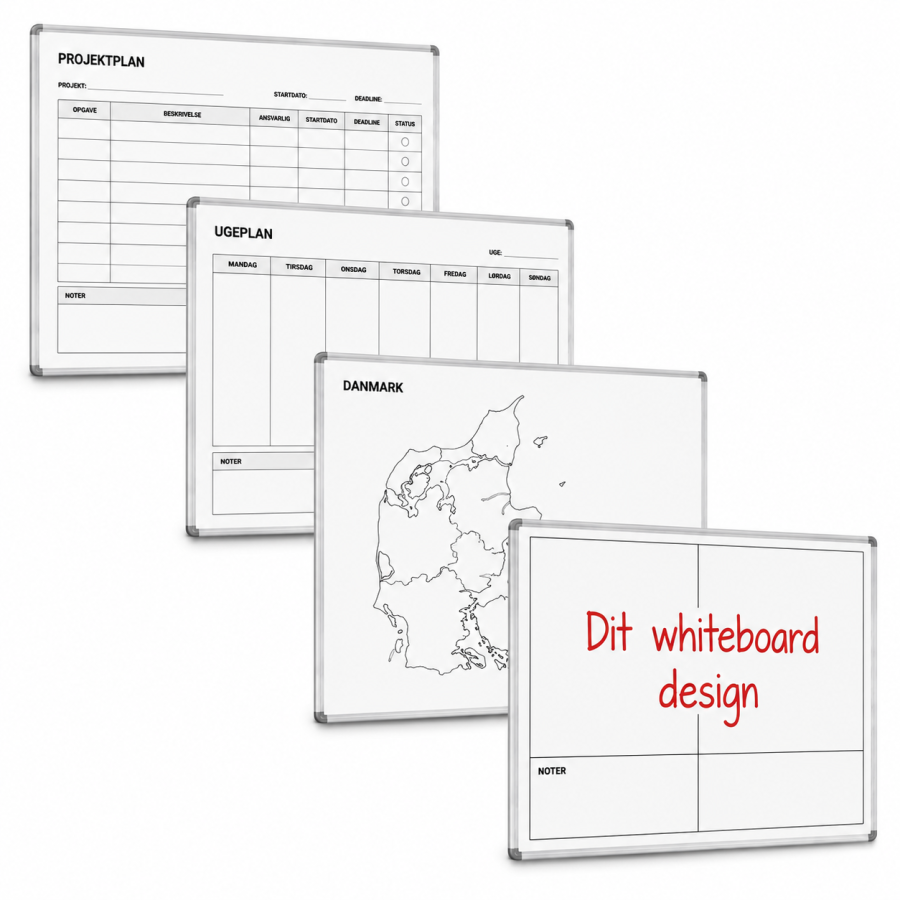 Whiteboard med print, magnetisk, 120 x 200 cm