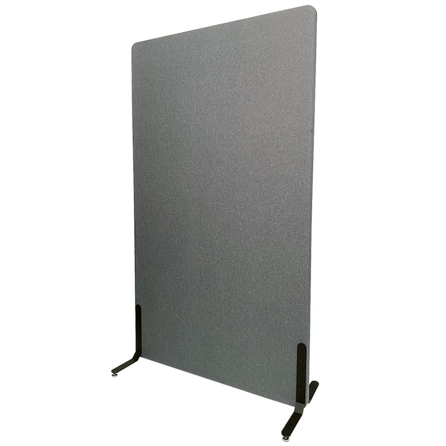 ZONE Hush Wall akustikv&aelig;g rumdeler m&oslash;rkegr&aring; stof 136x80 cm med standardf&oslash;dder